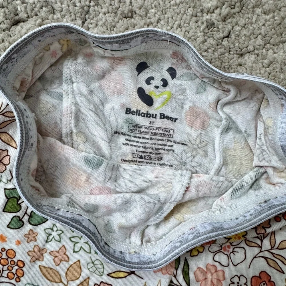 Girls BellaBu Bear bamboo pajamas size 3T